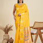 Jyoti Fashion Women's Yellow Soft Kanjivaram Paithani Silk Zari Woven Designer Saree with Blouse | Swadesiicart