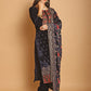 Jyoti Fashion Women's Navy Blue Velvet Floral Resham Thread with Jari & Sequince work Designer Straight Suit Set | Swadesiicart