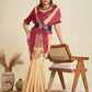 Jyoti Fashion Women's Cream Khadi Raw Silk Temple Woven Border Designer Saree with Blouse | Swadesiicart