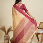Jyoti Fashion Women's Cream Khadi Raw Silk Temple Woven Border Designer Saree with Blouse | Swadesiicart