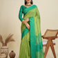 Jyoti Fashion Women's Mehendi Khadi Raw Silk Temple Woven Border Designer Saree with Blouse | Swadesiicart