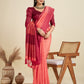 Jyoti Fashion Women's Peach Khadi Raw Silk Temple Woven Border Designer Saree with Blouse | Swadesiicart