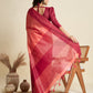 Jyoti Fashion Women's Peach Khadi Raw Silk Temple Woven Border Designer Saree with Blouse | Swadesiicart