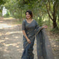 Jyoti Fashion Women's Grey Tussar Silk Traditional Thread Work Designer Saree with Blouse | Swadesiicart