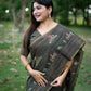 Jyoti Fashion Women's Black Tussar Silk Traditional Thread Work Designer Saree with Blouse | Swadesiicart