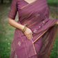 Jyoti Fashion Women's Wine Tussar Silk Traditional Thread Work Designer Saree with Blouse | Swadesiicart