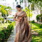 Jyoti Fashion Women's Cream Handloom Raw Silk Weaving Designer Saree with Blouse | Swadesiicart