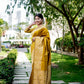 Jyoti Fashion Women's Mustard Handloom Raw Silk Weaving Designer Saree with Blouse | Swadesiicart