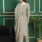Jyoti Fashion Women's Olive Chinon Chiffon Floral Embroidery with Cording & Crystal Work Designer Straight Suit Set | Swadesiicart