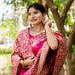 Jyoti Fashion Women's Pink Handloom Raw Silk Weaving Designer Saree with Blouse | Swadesiicart