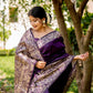 Jyoti Fashion Women's Wine Handloom Raw Silk Weaving Designer Saree with Blouse | Swadesiicart