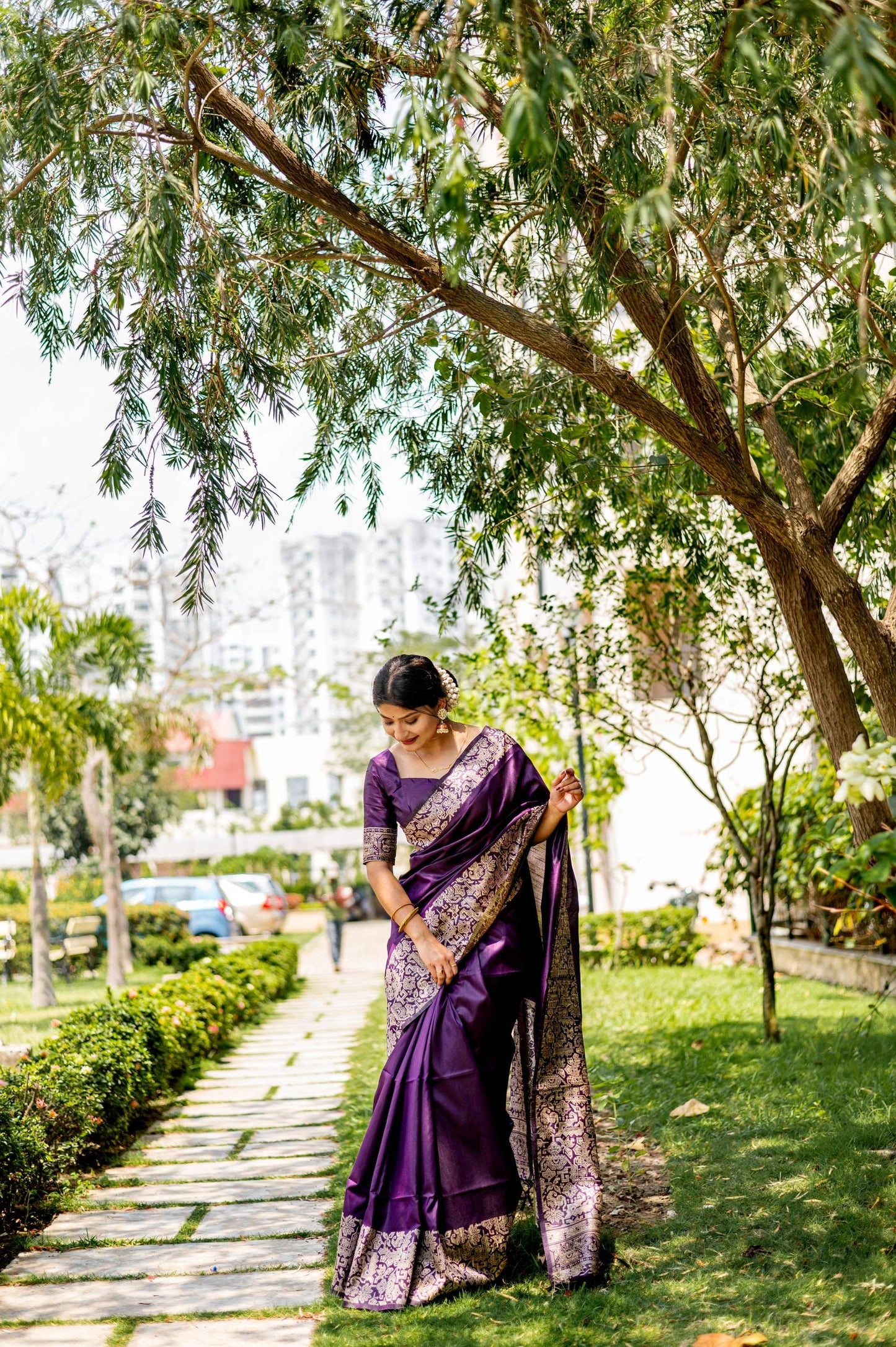 Jyoti Fashion Women's Wine Handloom Raw Silk Weaving Designer Saree with Blouse | Swadesiicart