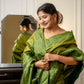 Jyoti Fashion Women's Green Handloom Raw Silk Weaving Designer Saree with Blouse | Swadesiicart