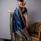 Jyoti Fashion Women's Navy Blue Handloom Raw Silk Weaving Designer Saree with Blouse | Swadesiicart