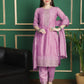 Jyoti Fashion Women's Pink Chinon Chiffon Floral Embroidery with Cording & Crystal Work Designer Straight Suit Set | Swadesiicart