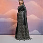 Jyoti Fashion Women's Black Handloom Raw Silk Weaving Designer Saree with Blouse | Swadesiicart