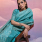 Jyoti Fashion Women's Firozi Handloom Raw Silk Weaving Designer Saree with Blouse | Swadesiicart