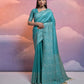 Jyoti Fashion Women's Firozi Handloom Raw Silk Weaving Designer Saree with Blouse | Swadesiicart