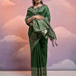 Jyoti Fashion Women's Bottle Green Handloom Raw Silk Weaving Designer Saree with Blouse | Swadesiicart