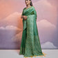 Jyoti Fashion Women's Green Handloom Raw Silk Weaving Designer Saree with Blouse | Swadesiicart