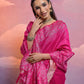 Jyoti Fashion Women's Rani Pink Handloom Raw Silk Weaving Designer Saree with Blouse | Swadesiicart