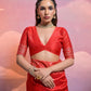 Jyoti Fashion Women's Red Handloom Raw Silk Weaving Designer Saree with Blouse | Swadesiicart