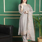 Jyoti Fashion Women's Grey Chinon Chiffon Floral Embroidery with Cording & Crystal Work Designer Straight Suit Set | Swadesiicart