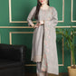 Jyoti Fashion Women's Grey Chinon Chiffon Floral Embroidery with Cording & Crystal Work Designer Straight Suit Set | Swadesiicart
