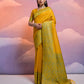 Jyoti Fashion Women's Yellow Handloom Raw Silk Weaving Designer Saree with Blouse | Swadesiicart