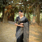 Jyoti Fashion Women's Black Handloom Raw Silk Weaving Designer Saree with Blouse | Swadesiicart