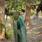Jyoti Fashion Women's Bottle Green Handloom Raw Silk Weaving Designer Saree with Blouse | Swadesiicart