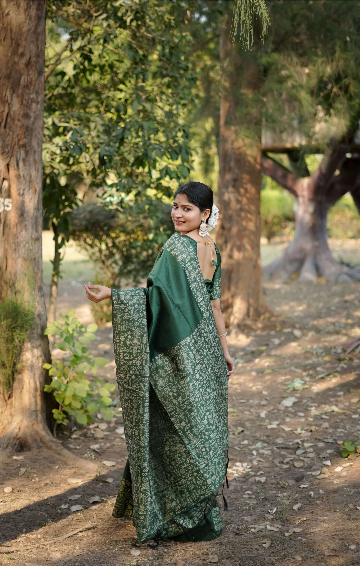 Jyoti Fashion Women's Bottle Green Handloom Raw Silk Weaving Designer Saree with Blouse | Swadesiicart