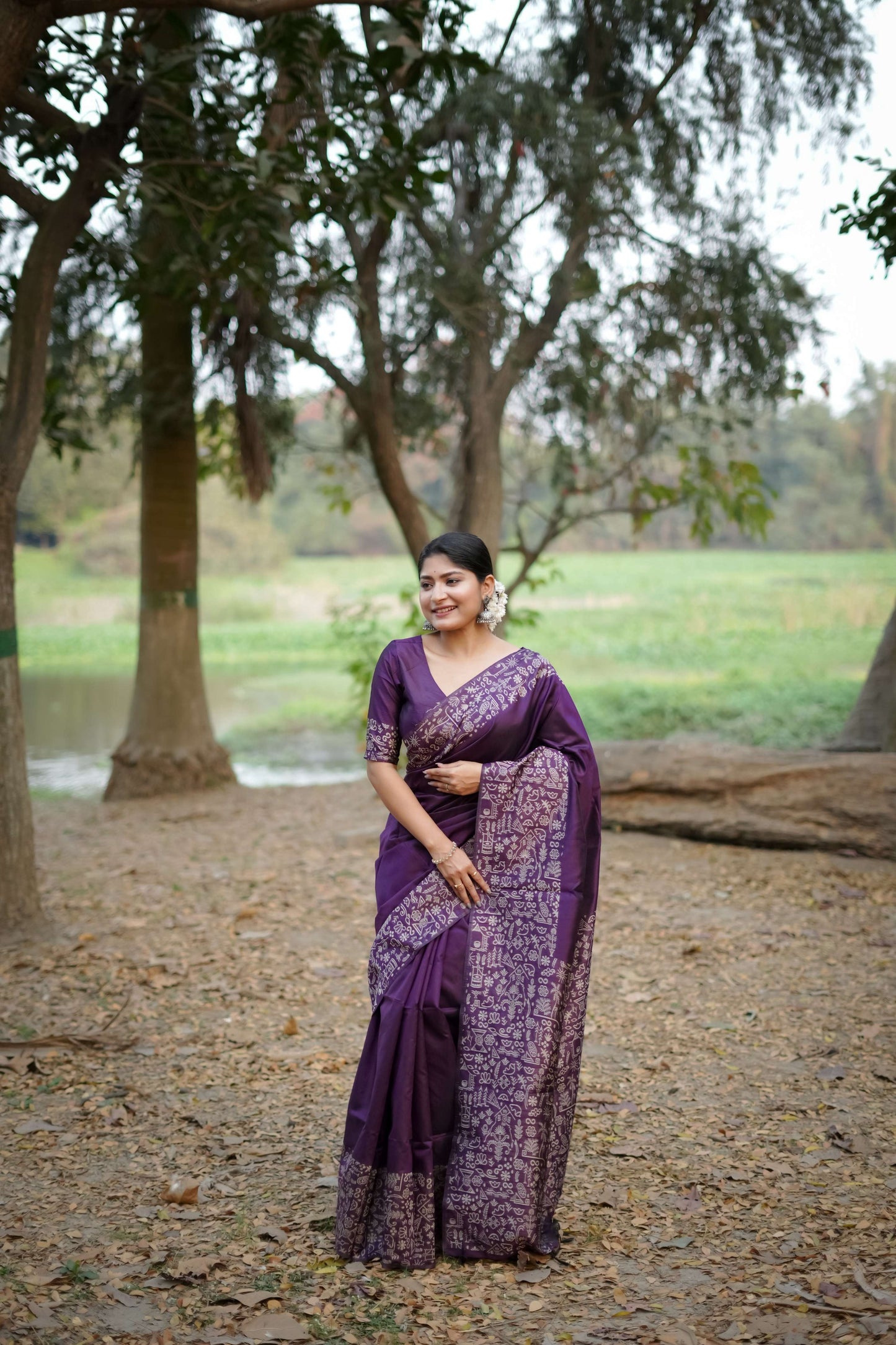 Jyoti Fashion Women's Wine Handloom Raw Silk Weaving Designer Saree with Blouse | Swadesiicart