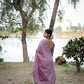 Jyoti Fashion Women's Purple Handloom Raw Silk Weaving Designer Saree with Blouse | Swadesiicart