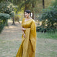 Jyoti Fashion Women's Mustard Handloom Raw Silk Weaving Designer Saree with Blouse | Swadesiicart