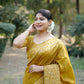 Jyoti Fashion Women's Mustard Handloom Raw Silk Weaving Designer Saree with Blouse | Swadesiicart