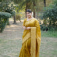 Jyoti Fashion Women's Mustard Handloom Raw Silk Weaving Designer Saree with Blouse | Swadesiicart
