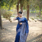 Jyoti Fashion Women's Blue Handloom Raw Silk Weaving Designer Saree with Blouse | Swadesiicart
