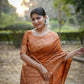 Jyoti Fashion Women's Orange Handloom Raw Silk Weaving Designer Saree with Blouse | Swadesiicart