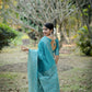 Jyoti Fashion Women's Firozi Handloom Raw Silk Weaving Designer Saree with Blouse | Swadesiicart