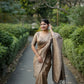 Jyoti Fashion Women's Beige Handloom Raw Silk Weaving Designer Saree with Blouse | Swadesiicart