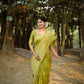 Jyoti Fashion Women's Mehendi Handloom Raw Silk Weaving Designer Saree with Blouse | Swadesiicart