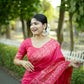 Jyoti Fashion Women's Pink Handloom Raw Silk Weaving Designer Saree with Blouse | Swadesiicart