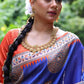 Jyoti Fashion Women's Blue Soft Tussar Silk Printed Designer Saree with Blouse | Swadesiicart