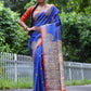 Jyoti Fashion Women's Blue Soft Tussar Silk Printed Designer Saree with Blouse | Swadesiicart