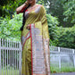 Jyoti Fashion Women's Green Soft Tussar Silk Printed Designer Saree with Blouse | Swadesiicart