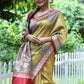 Jyoti Fashion Women's Green Soft Tussar Silk Printed Designer Saree with Blouse | Swadesiicart