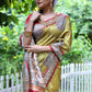 Jyoti Fashion Women's Green Soft Tussar Silk Printed Designer Saree with Blouse | Swadesiicart