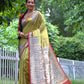 Jyoti Fashion Women's Green Soft Tussar Silk Printed Designer Saree with Blouse | Swadesiicart