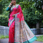 Jyoti Fashion Women's Pink Soft Tussar Silk Printed Designer Saree with Blouse | Swadesiicart